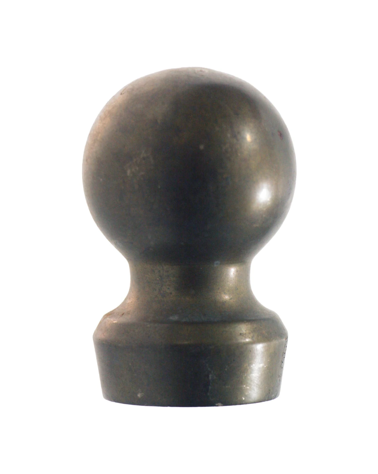 Vintage Solid Dark Brass Ball Tip Finial 3 Vintage Solid Dark Brass Ball Tip Finial