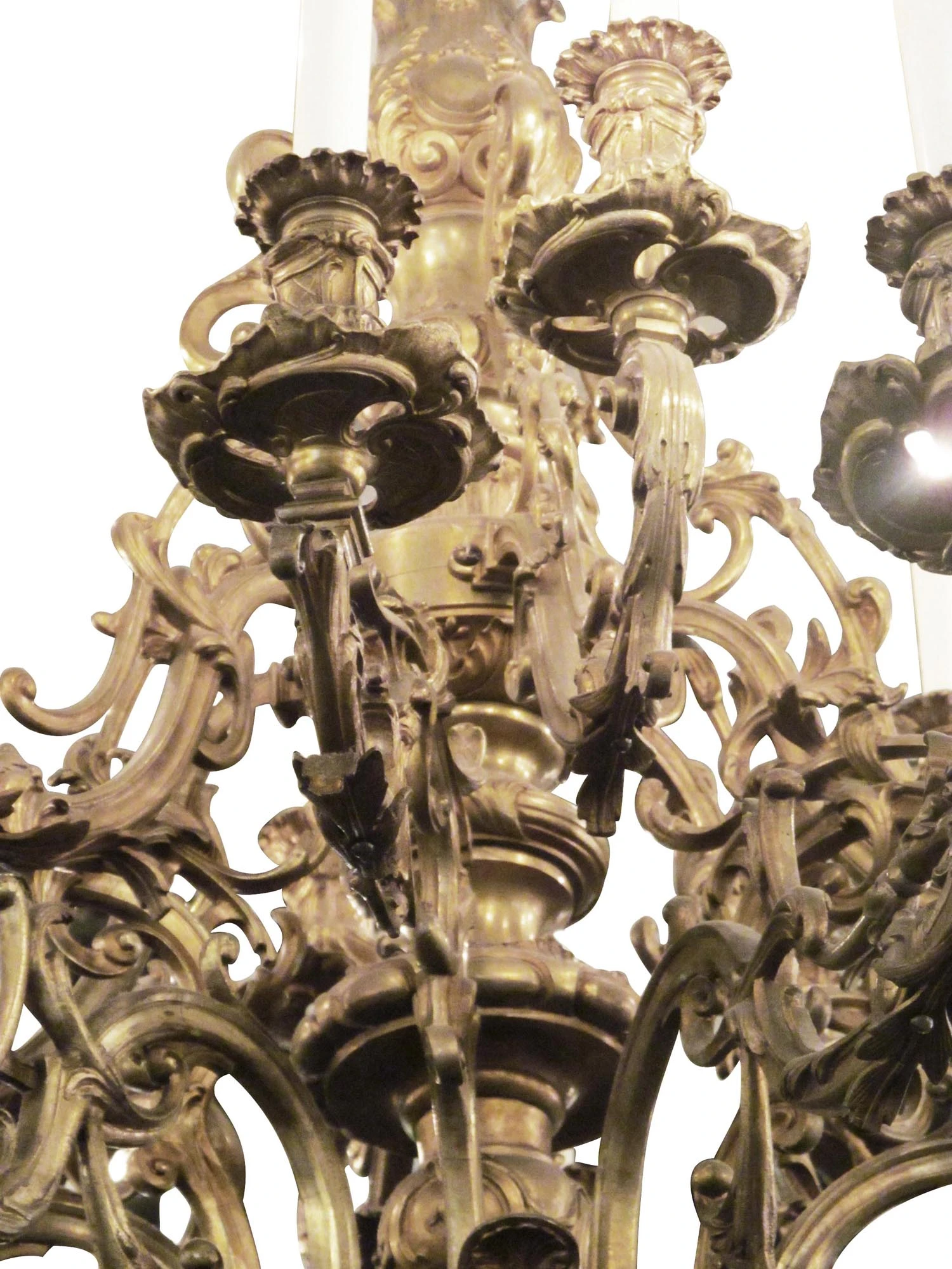 Grand 18 Arm Antique Gilded French Bronze Chandelier 7 Grand 18 Arm Antique Gilded French Bronze Chandelier - Image 5