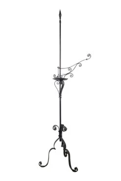 Antique Wrought Iron Swag Pendant Light Stand