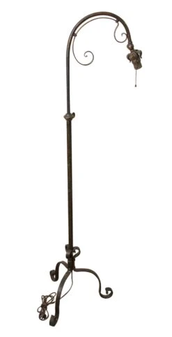 Early 20th Century Black Wrought Iron Lamp