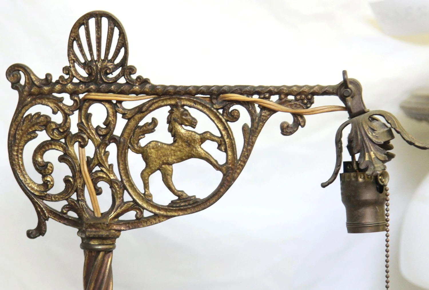 Victorian Horse Motif Bronze Finish Cast Iron Floor Lamp 5 Victorian Horse Motif Bronze Finish Cast Iron Floor Lamp - Image 3