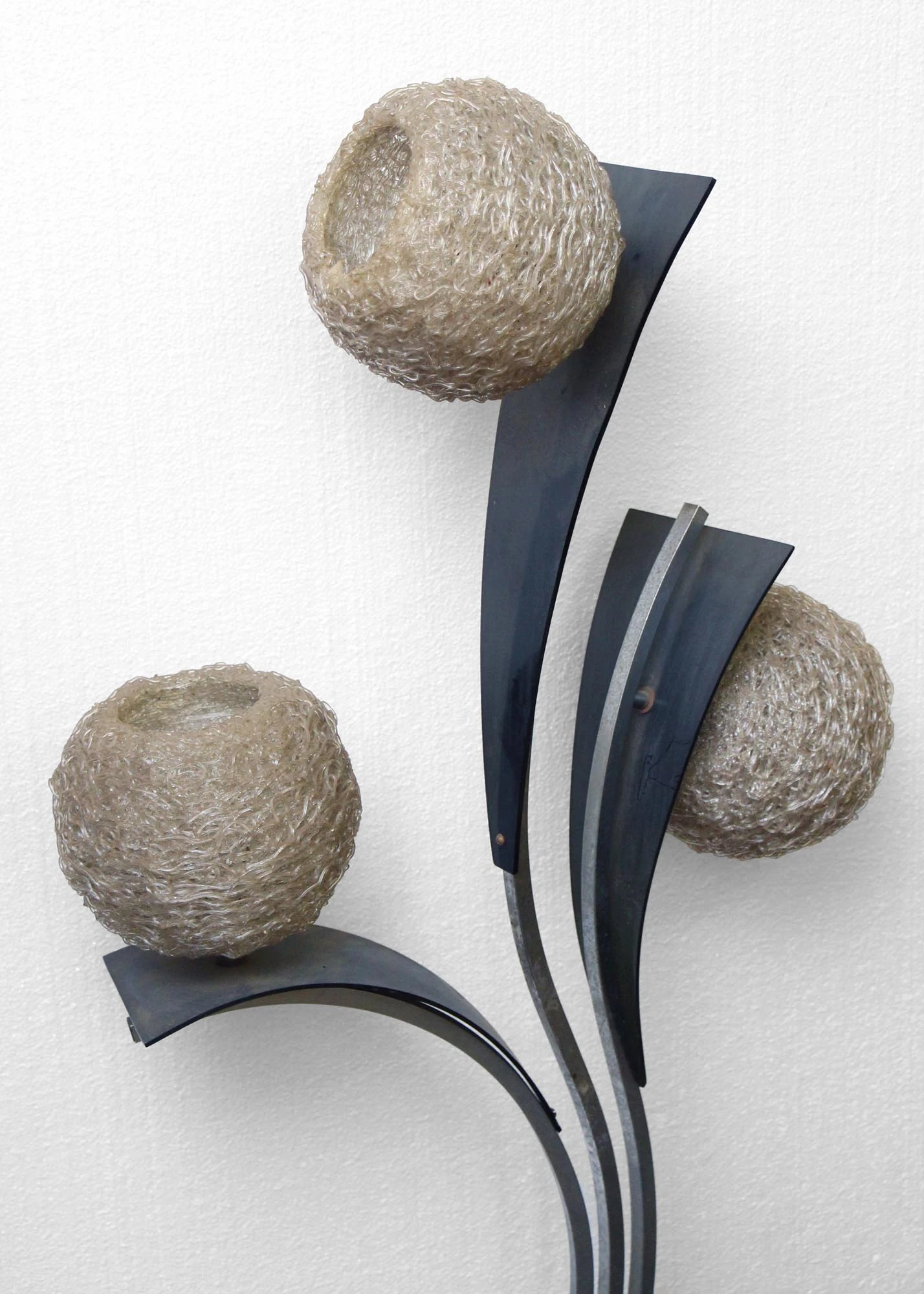 Vintage Spun Acrylic Shaded Black Wavy Floor Lamp 4 Vintage Spun Acrylic Shaded Black Wavy Floor Lamp - Image 2