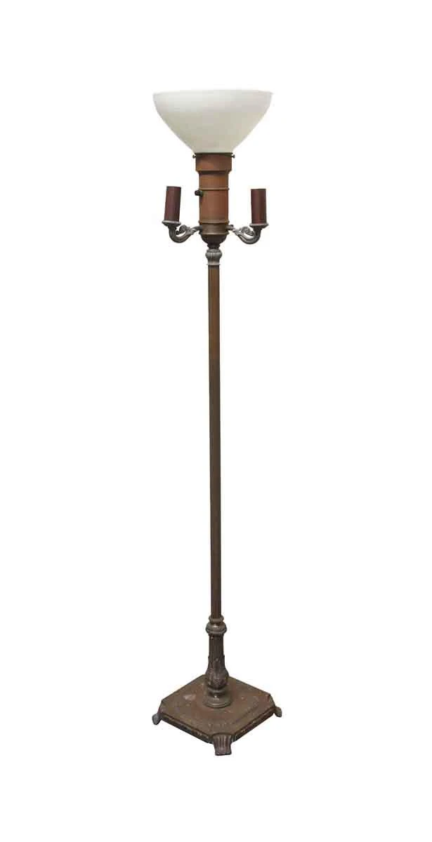 Metal Floor Lamp With White Glass Shade 3 Metal Floor Lamp With White Glass Shade