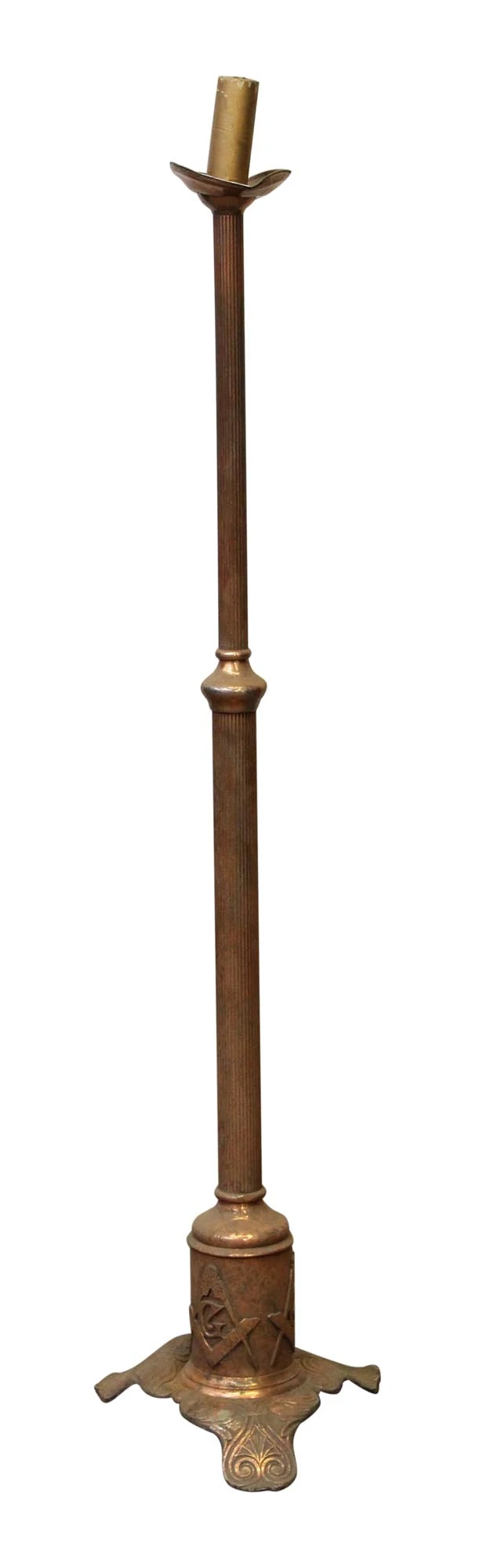 Vintage Copper Freemasonry Candle Floor Lamps 4 Vintage Copper Freemasonry Candle Floor Lamps - Image 2