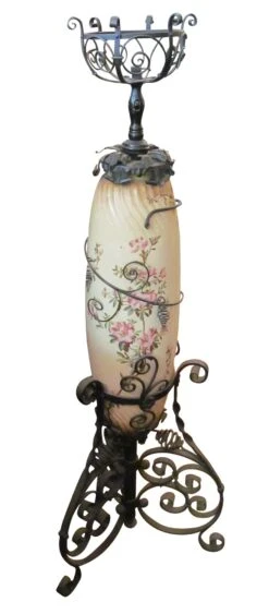 Victorian Floral Kerosene Floor Lamp