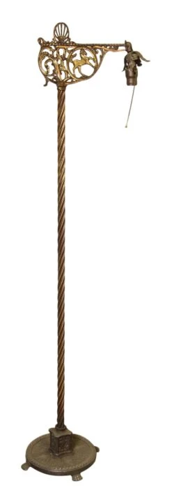 Victorian Horse Motif Bronze Finish Cast Iron Floor Lamp