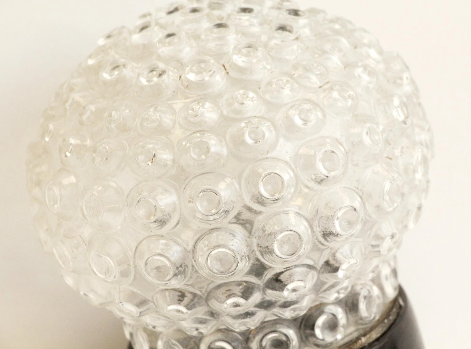 European Modern Bubbled Glass Semi Flush Angled Light Fixture 4 European Modern Bubbled Glass Semi Flush Angled Light Fixture - Image 2