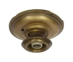 1910s Traditional Single Socket Brass Flush Mount Light