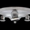 1940s 3 Light Flush Mount Fixture Finished With Silver Enamel 1 1940s 3 Light Flush Mount Fixture Finished With Silver Enamel -OGT Sale Store flush semi flush mounts 1940s 3 light flush mount fixture finished with silver enamel q272951
