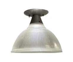 1940s Holophane Flush Mount Fixture With Lense