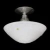 1940s White Floral Glass Dish Semi Flush Dome Light -OGT Sale Store flush semi flush mounts 1940s white floral glass dish semi flush dome light q273701