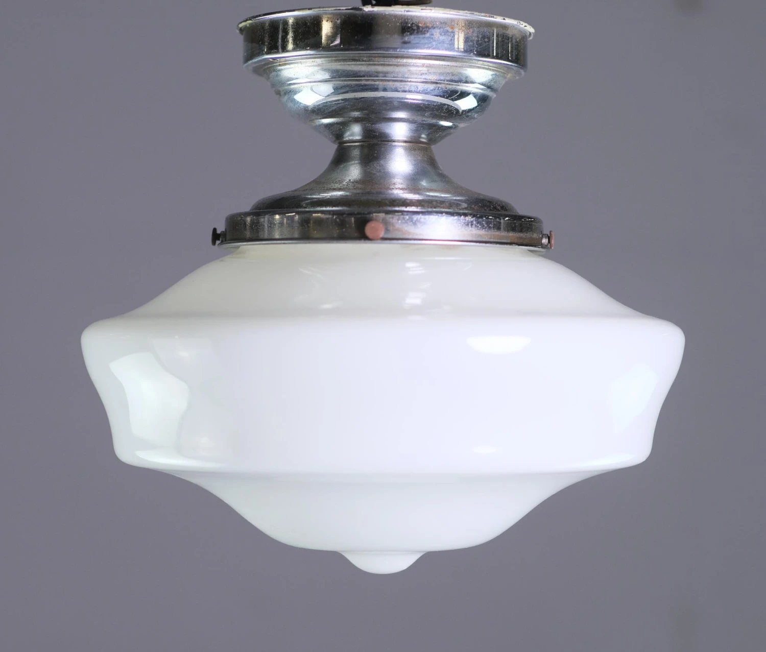 Antique Milk Glass Schoolhouse 10.5 In. Semi Flush Kitchen Light 3 Antique Milk Glass Schoolhouse 10.5 In. Semi Flush Kitchen Light