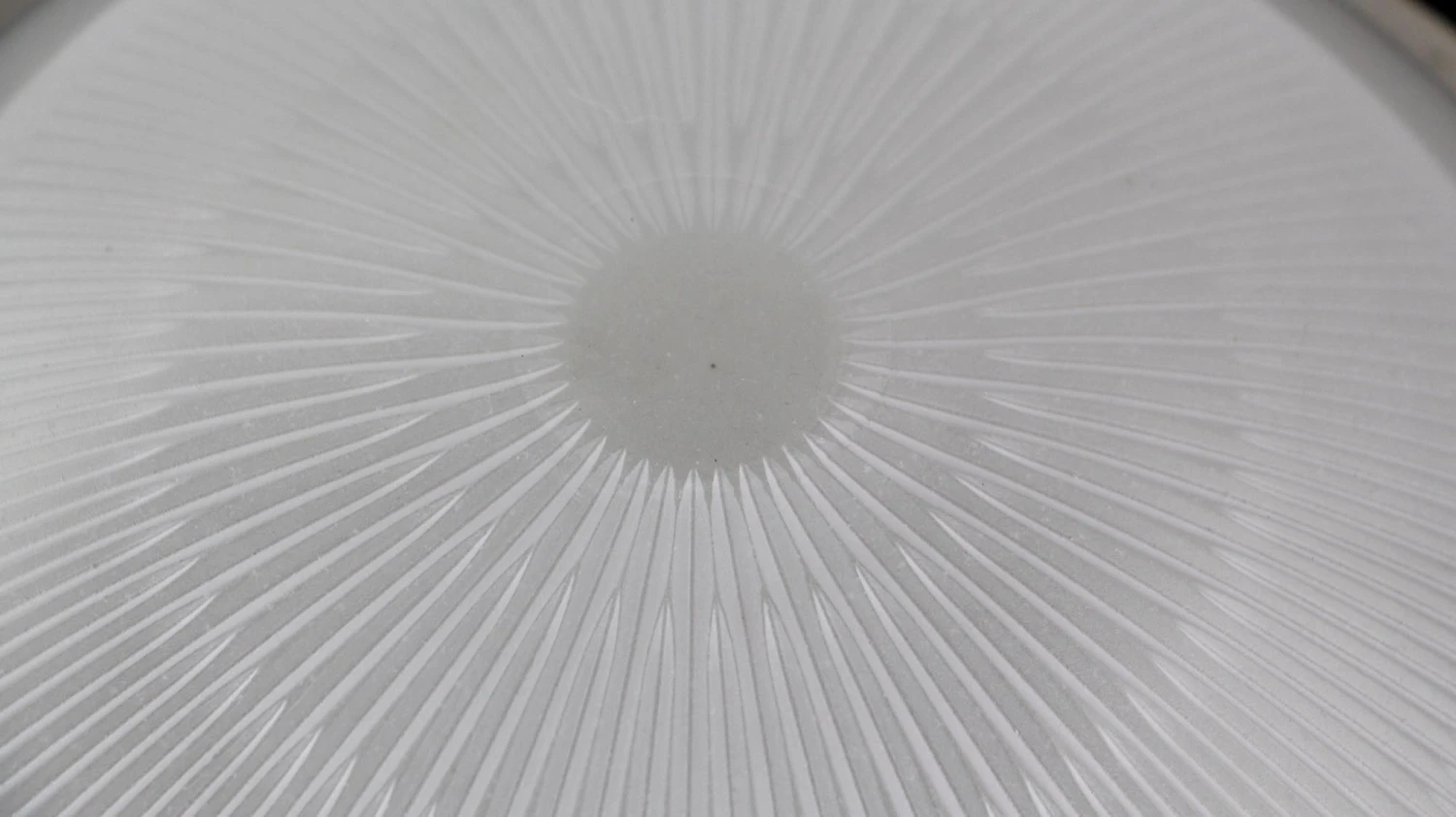 European Mid Century Aluminum & Glass Italian Flush Ceiling Light 5 European Mid Century Aluminum & Glass Italian Flush Ceiling Light - Image 3