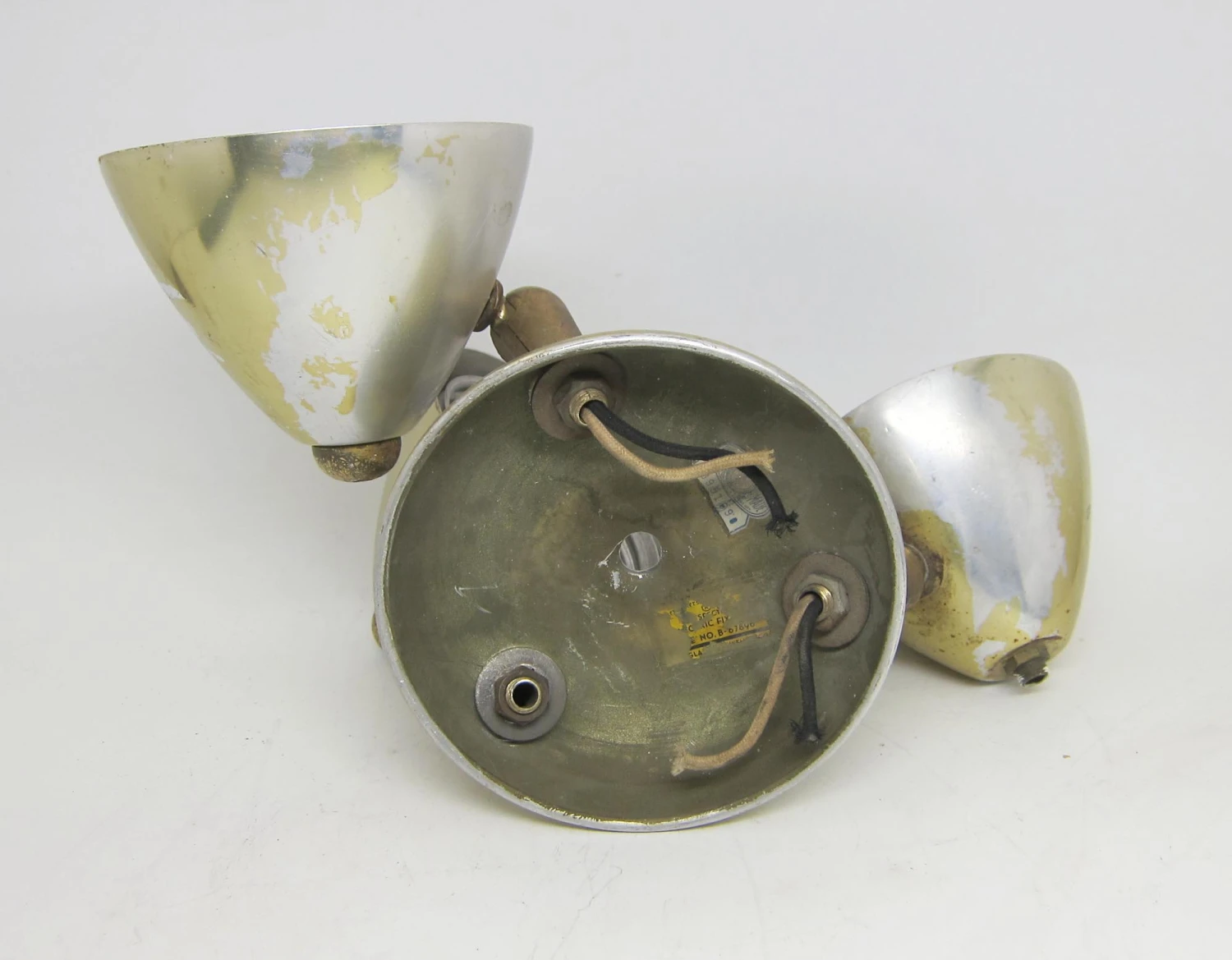 Mid Century Modern Brass 3 Light Flush Mount Spotlight Fixture 5 Mid Century Modern Brass 3 Light Flush Mount Spotlight Fixture - Image 3