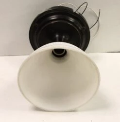 Vintage Traditional 8 In. White Milk Glass Black Fitter Semi Flush Mount 9 Vintage Traditional 8 In. White Milk Glass Black Fitter Semi Flush Mount -OGT Sale Store flush semi flush mounts for sale n255904