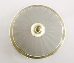 Sutton Place Sheraton Hotel Fluted Glass & Brass Flush Mount Light -OGT Sale Store flush semi flush mounts for sale p259197