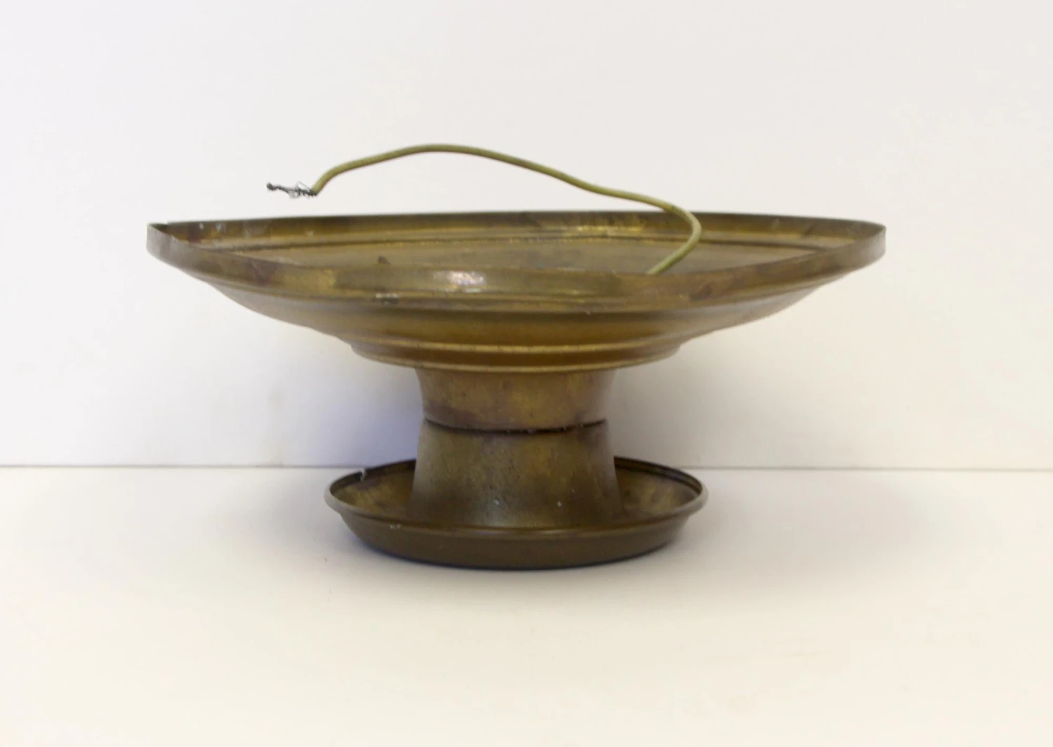 1910s Traditional Single Socket Brass Flush Mount Light 5 1910s Traditional Single Socket Brass Flush Mount Light - Image 3