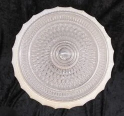 1950s Art Deco White & Clear 9 In. Glass Flush Mount Light -OGT Sale Store flush semi flush mounts for sale q273504