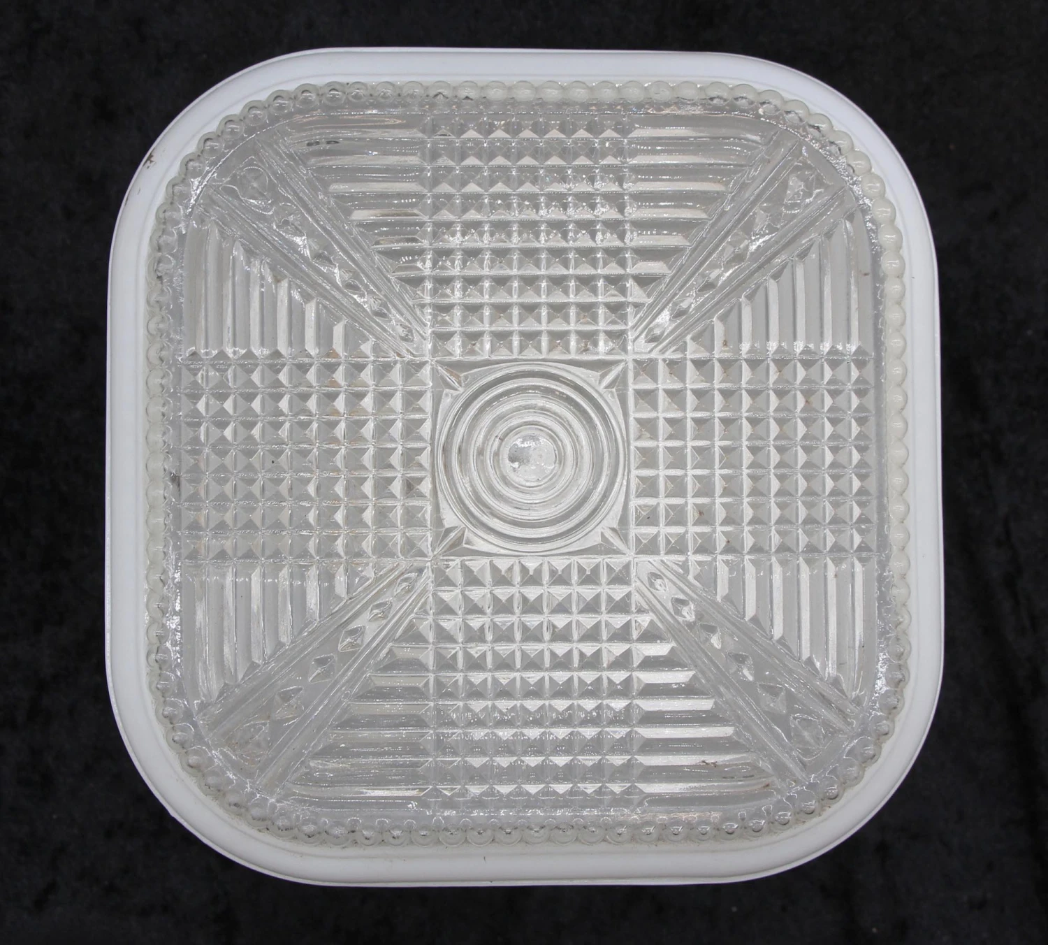 1940s Square Glass 8.5 In. Art Deco Flush Mount Light 5 1940s Square Glass 8.5 In. Art Deco Flush Mount Light - Image 3