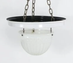 1910s Brascolite Fluted Milk Glass Theater Semi Flush Mount Light 8 1910s Brascolite Fluted Milk Glass Theater Semi Flush Mount Light -OGT Sale Store flush semi flush mounts for sale q273764