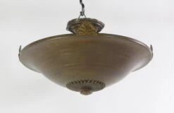 Art Deco Bronze Semi Flush Mount Dish Light -OGT Sale Store flush semi flush mounts for sale q274115