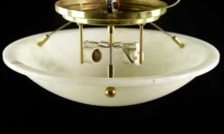 Modern Round White Cast Glass Polished Brass Flush Mount Light 11 Modern Round White Cast Glass Polished Brass Flush Mount Light -OGT Sale Store flush semi flush mounts for sale q282540