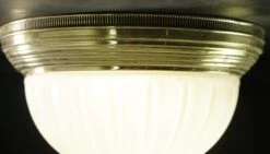 Traditional 14 In. White Dome Glass & Brass Flush Mount Ceiling Light -OGT Sale Store flush semi flush mounts for sale q282555