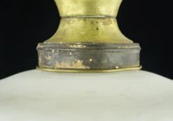 Vintage Orange Ornate White Globe Brass Fitter Semi Flush Mount Light 13 Vintage Orange Ornate White Globe Brass Fitter Semi Flush Mount Light -OGT Sale Store flush semi flush mounts for sale q283403