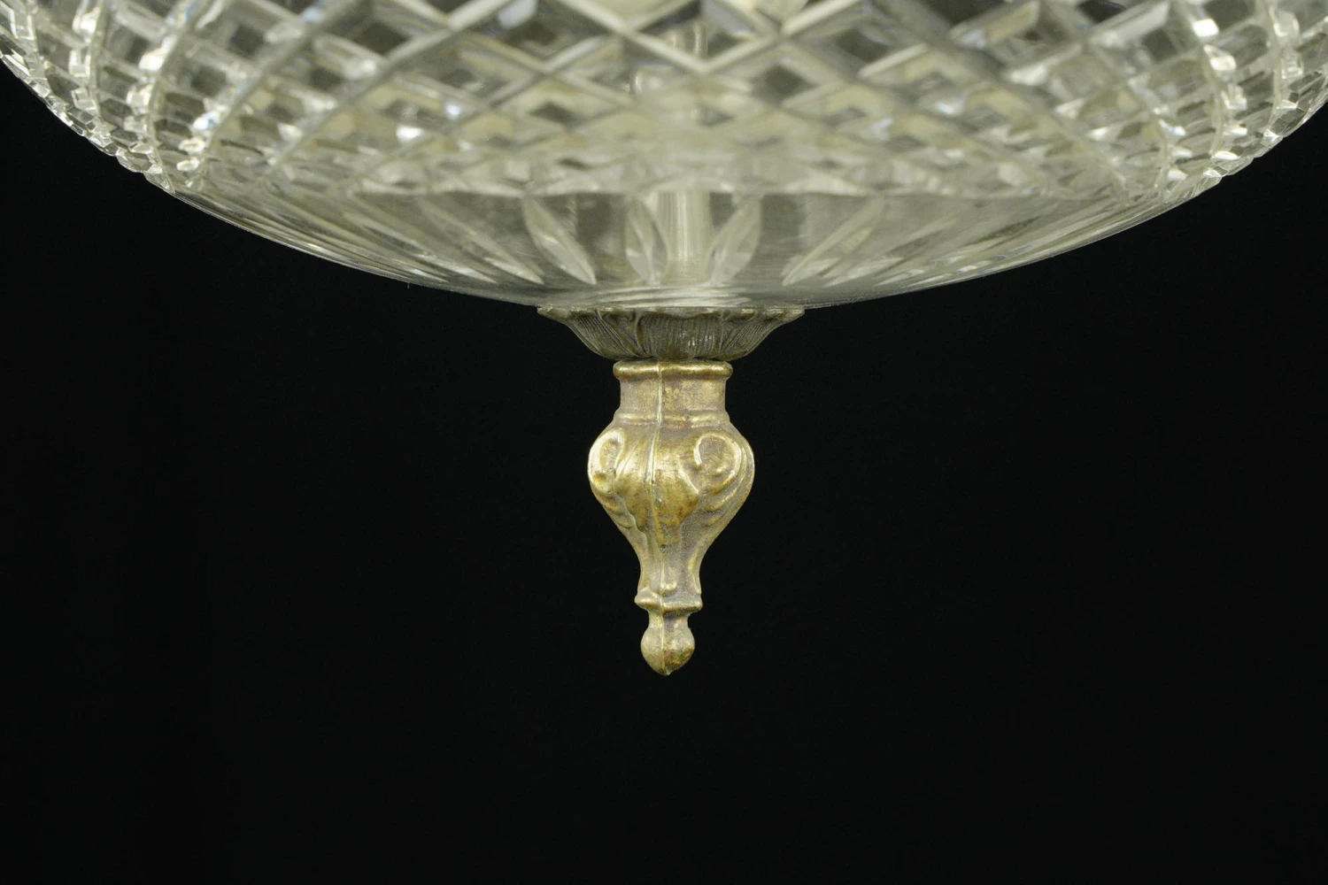 Antique Glass 8.75 In. Brass & Steel Flush Mount Light 5 Antique Glass 8.75 In. Brass & Steel Flush Mount Light - Image 3