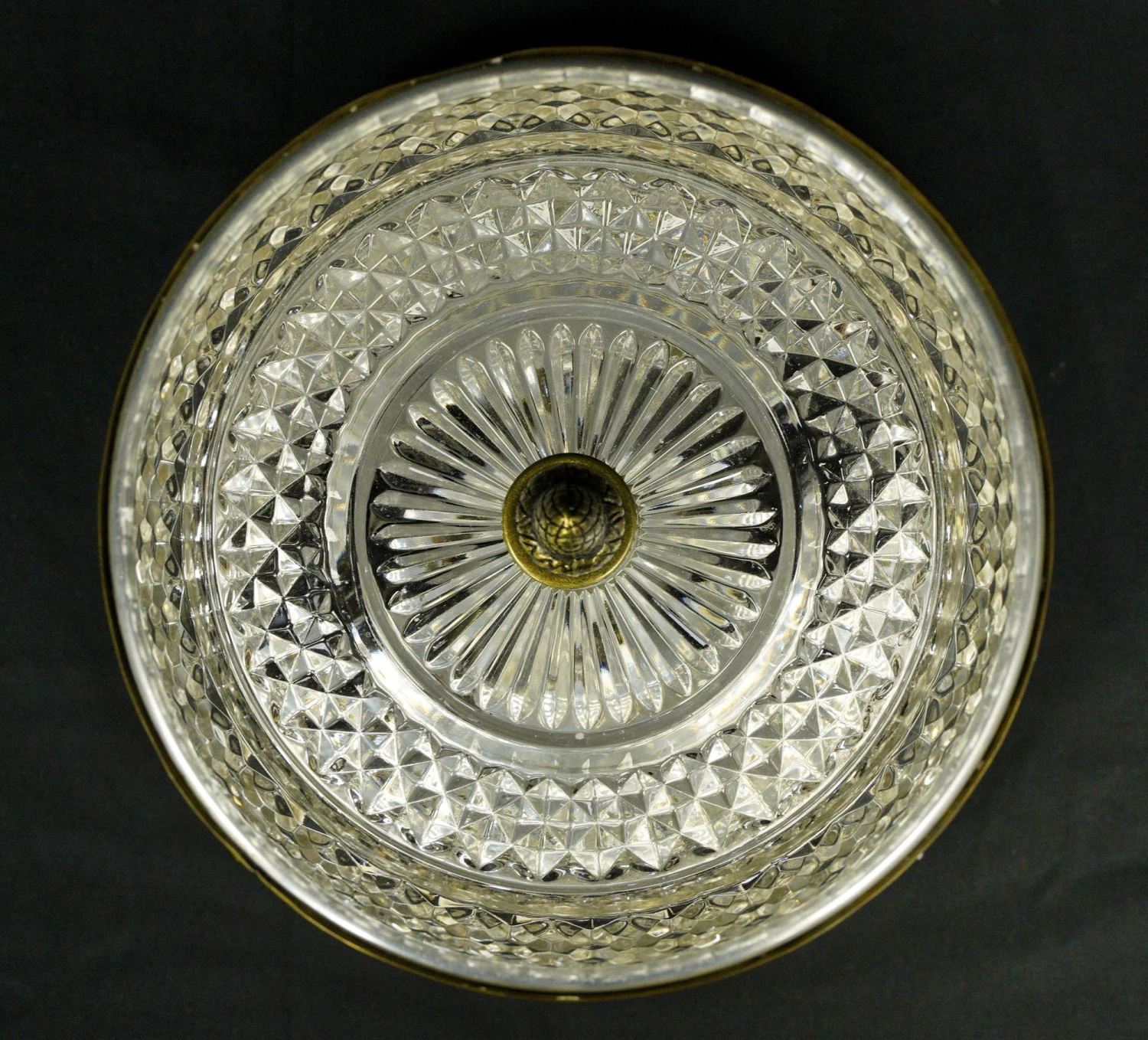 Waldorf Astoria 9.25 In. Clear Glass Brass Flush Mount Light 5 Waldorf Astoria 9.25 In. Clear Glass Brass Flush Mount Light - Image 3