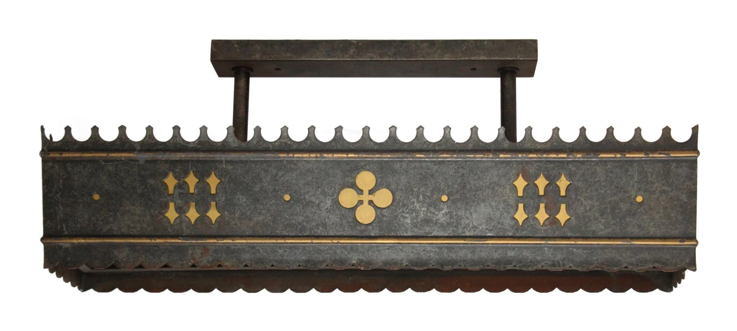 Gothic Rectangle Semi Flush Mount Billiard Style Light 3 Gothic Rectangle Semi Flush Mount Billiard Style Light