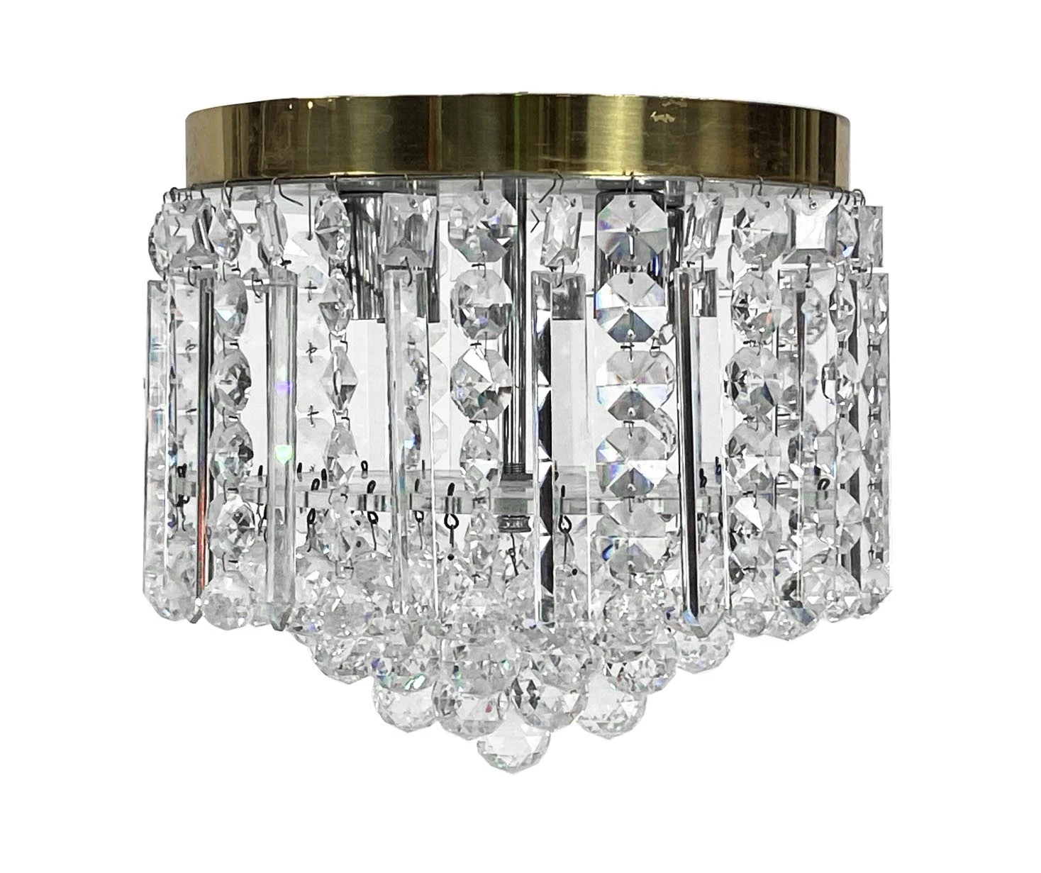 Mid Century Crystal Flush Mount Chandelier From Beverly Hills 3 Mid Century Crystal Flush Mount Chandelier From Beverly Hills