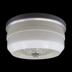 Mid Century Glass Nickel 9 In. Flush Mount Light