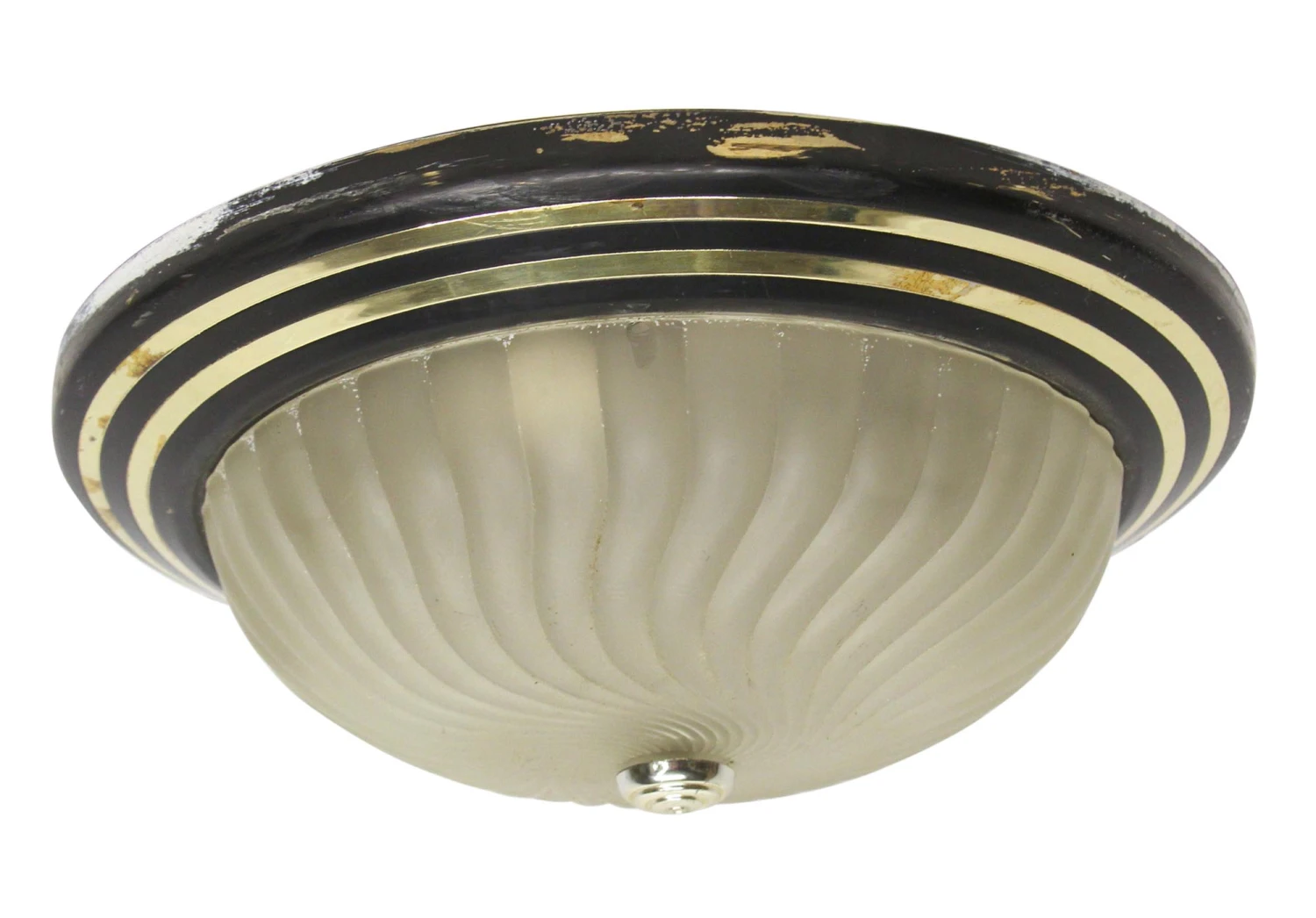 Modern Steel & Glass 15.75 In. Flush Mount Light Fixture 3 Modern Steel & Glass 15.75 In. Flush Mount Light Fixture