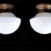 Pair Of Large Antique Milk Glass Mushroom Flush Mount Lights 1 Pair Of Large Antique Milk Glass Mushroom Flush Mount Lights -OGT Sale Store flush semi flush mounts pair of large antique milk glass mushroom flush mount lights q275871