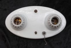 Rare 1910s White Milk Glass 2 Bulb Flush Mount Light 8 Rare 1910s White Milk Glass 2 Bulb Flush Mount Light -OGT Sale Store flush semi flush mounts q273525