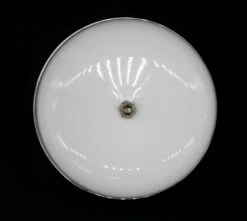 Vintage 6.5 In. Milk Glass Steel Fitter Flush Mount Light -OGT Sale Store flush semi flush mounts q274286