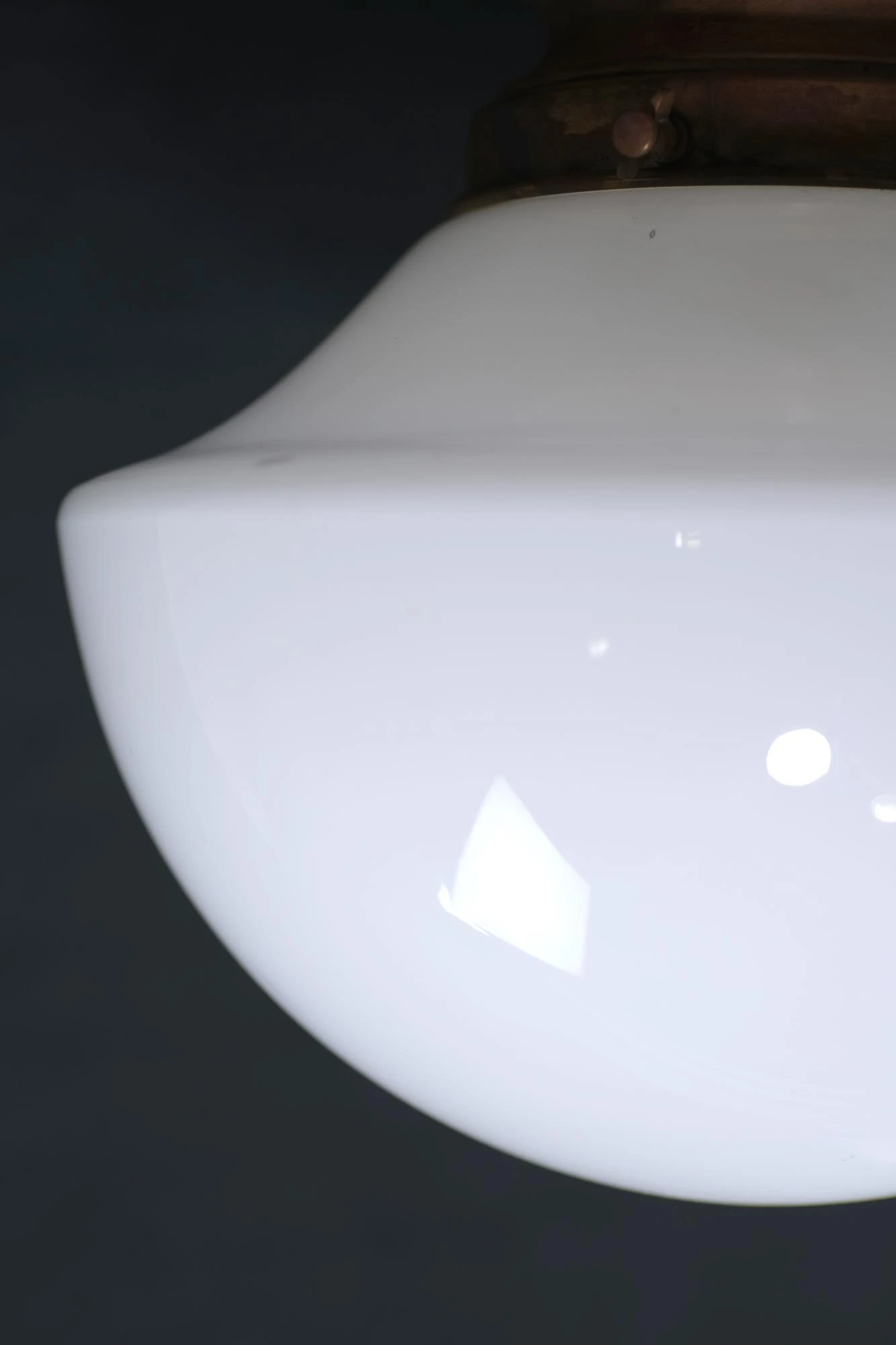 Pair Of Large Antique Milk Glass Mushroom Flush Mount Lights 4 Pair Of Large Antique Milk Glass Mushroom Flush Mount Lights - Image 2