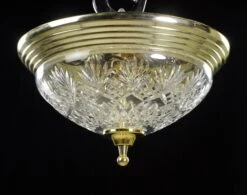 Traditional Etched Glass Polished Brass Steel Flush Mount Ceiling Light -OGT Sale Store flush semi flush mounts q282860