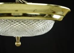 The Plaza Hotel Faceted Clear Glass Brass Rim Flush Mount Ceiling Light 10 The Plaza Hotel Faceted Clear Glass Brass Rim Flush Mount Ceiling Light -OGT Sale Store flush semi flush mounts q284555