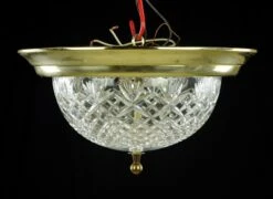 The Plaza Hotel Clear Cut Glass Brass Rim Flush Mount Ceiling Light 11 The Plaza Hotel Clear Cut Glass Brass Rim Flush Mount Ceiling Light -OGT Sale Store flush semi flush mounts q284558