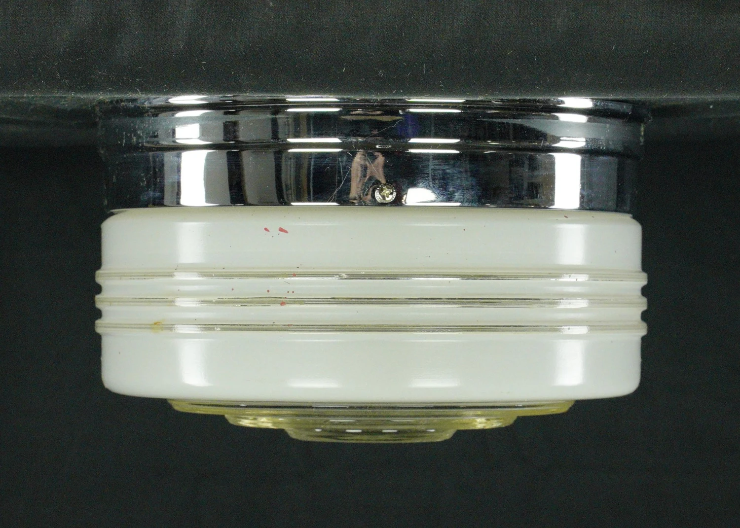 Vintage 8.75 In. Round Glass With Chrome Flush Mount Ceiling Light 4 Vintage 8.75 In. Round Glass With Chrome Flush Mount Ceiling Light - Image 2