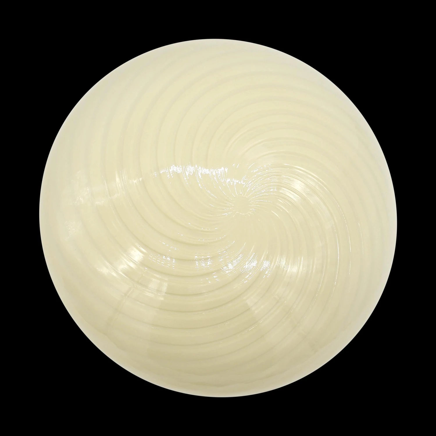 1980s Vetri Murano Cream Swirl Glass & Steel Flush Mount Light 4 1980s Vetri Murano Cream Swirl Glass & Steel Flush Mount Light - Image 2