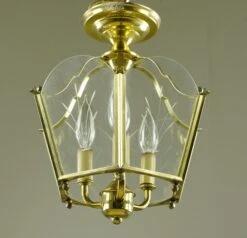 Traditional Polished Brass Glass & Steel Semi Flush Mount 11 Traditional Polished Brass Glass & Steel Semi Flush Mount -OGT Sale Store flush semi flush mounts q287257