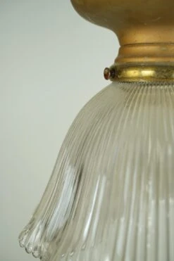 Vintage 7.5 In. Holophane Glass Brass Semi Flush Mount Light 11 Vintage 7.5 In. Holophane Glass Brass Semi Flush Mount Light -OGT Sale Store flush semi flush mounts q287561