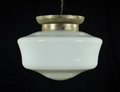 Antique Schoolhouse Milk Glass Steel White Flush Mount Light 8 Antique Schoolhouse Milk Glass Steel White Flush Mount Light -OGT Sale Store flush semi flush mounts q287568