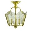 Traditional Polished Brass Glass & Steel Semi Flush Mount 2 Traditional Polished Brass Glass & Steel Semi Flush Mount -OGT Sale Store flush semi flush mounts traditional polished brass glass steel semi flush mount q287257