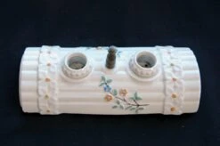 Vintage Floral White Porcelain Ceiling Flush Mount