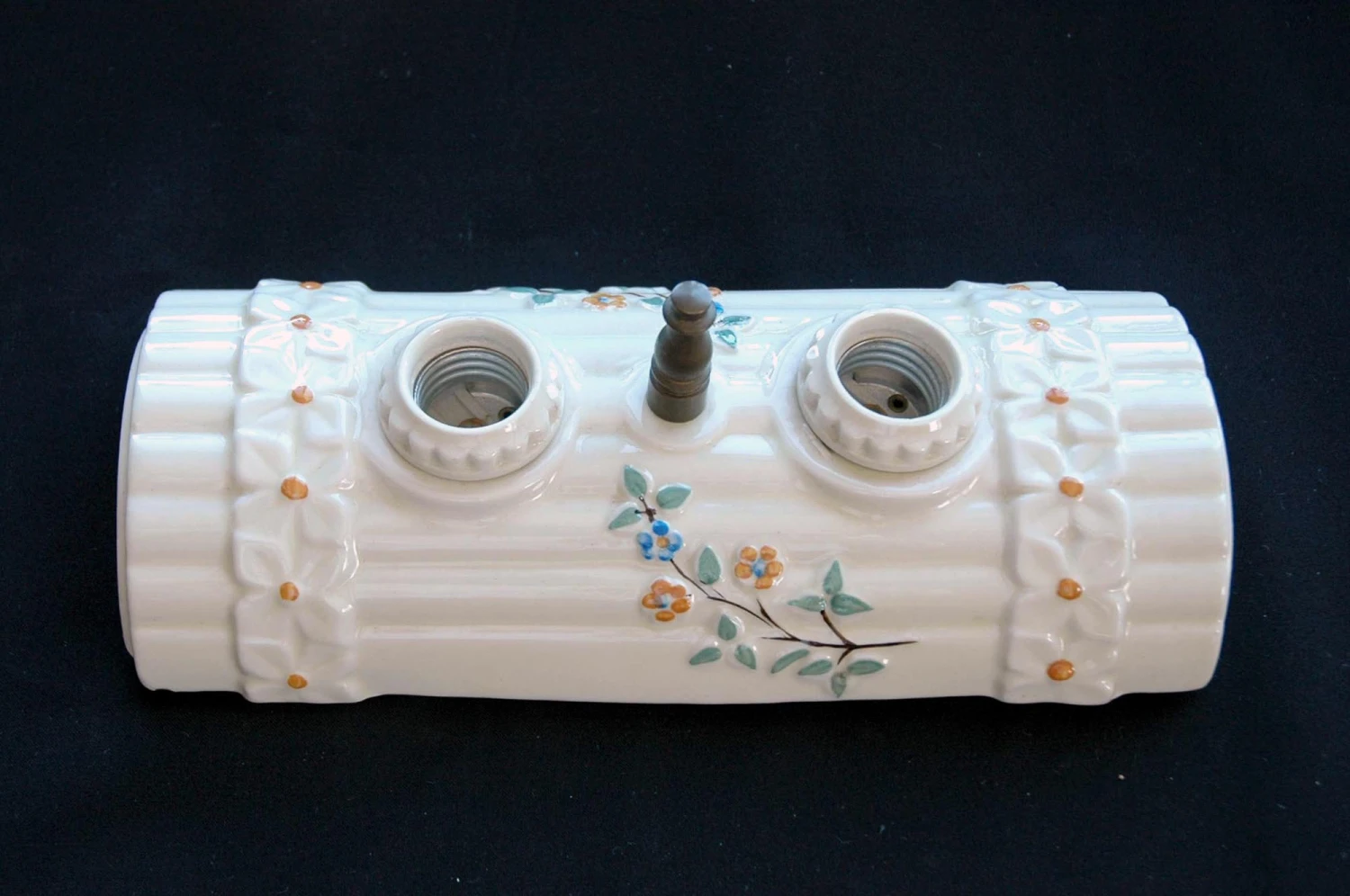 Vintage Floral White Porcelain Ceiling Flush Mount 3 Vintage Floral White Porcelain Ceiling Flush Mount