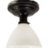 Vintage Traditional 8 In. White Milk Glass Black Fitter Semi Flush Mount 1 Vintage Traditional 8 In. White Milk Glass Black Fitter Semi Flush Mount -OGT Sale Store flush semi flush mounts vintage traditional 8 in white milk glass black fitter semi flush mount n255904